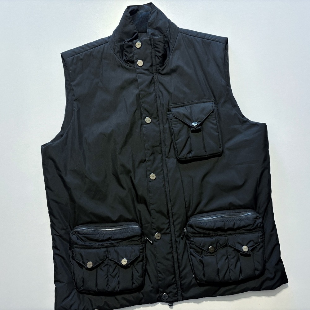 L-RL Ralph Lauren Active Vest Black Full Zip Snap Utility Pockets Womens Large L
